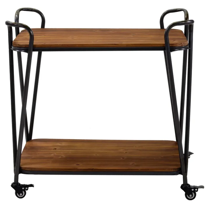 Carrello in Metallo 2 Ripiani in Legno - immagine 2