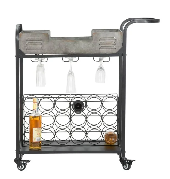 Carrello Industry Plus 81,5x35x86 cm in Ferro Nero e Grigio - immagine 2