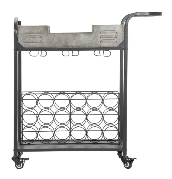 Carrello Industry Plus 81,5x35x86 cm in Ferro Nero e Grigio - immagine 3