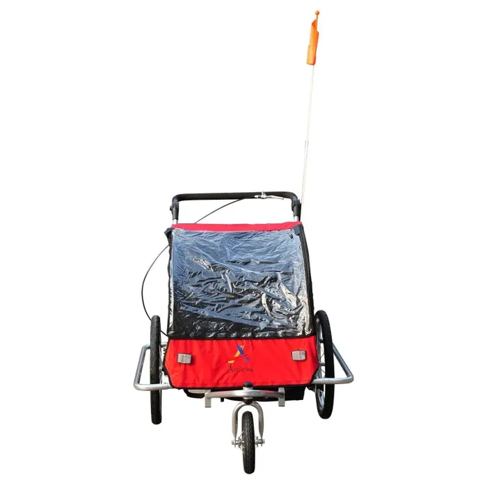 Carrello per Bici e Passeggino 2 in 1 Rosso e Nero - immagine 2