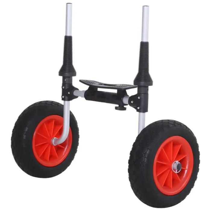 Carrello per Kayak Canoa 2 Ruote Regolabile in Alluminio 60×50 cm