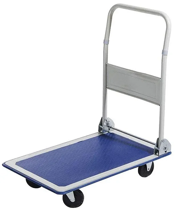 Carrello Pieghevole da Trasporto 150 Kg in Acciaio Blu