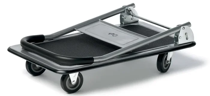 Carrello Pieghevole da Trasporto 300 Kg in Lamiera Tosini Grigio e Nero - immagine 2