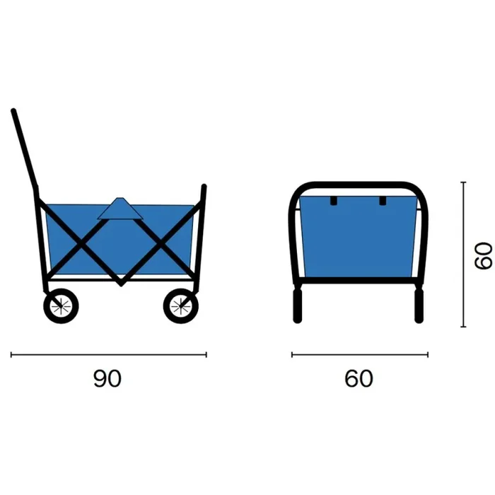 Carrello Pieghevole Portatutto in Metallo 60x60x90cm Vorghini Roof Blu Moda