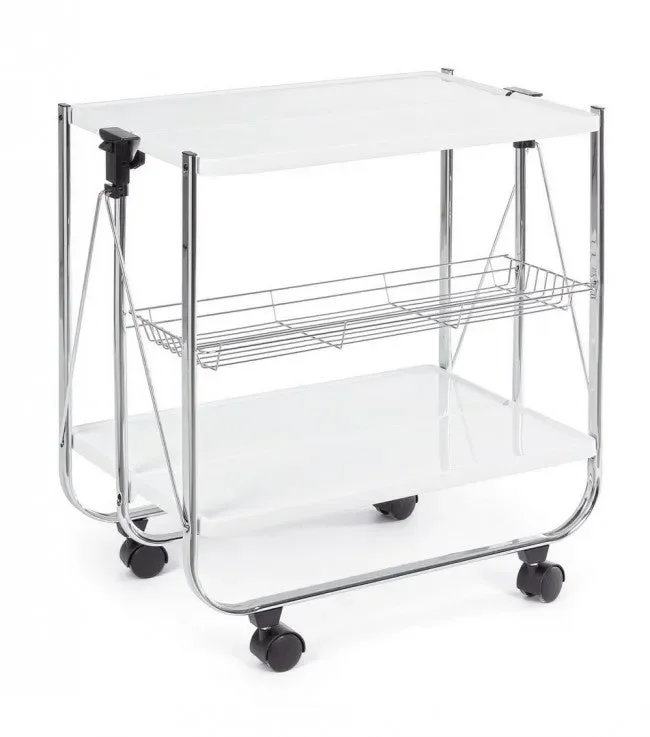Carrello Pieghevoleevole Jennifer Bianco in Acciaio