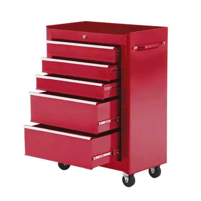 Carrello Porta Utensili Attrezzi Attrezzatura con Cassettiera Rosso 61.5x33x85 cm