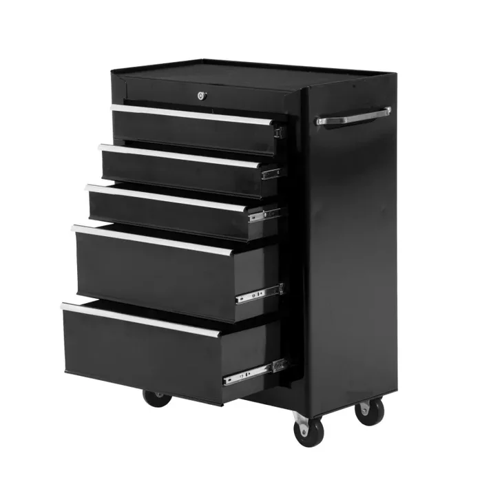 Carrello Porta Utensili con Cassettiera da Officina Nero 61.5x33x85 cm Vendita calda online