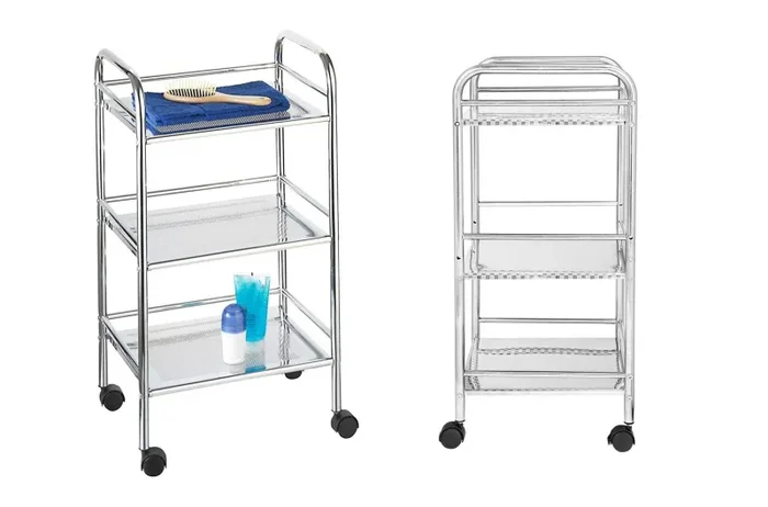 Carrello Portaoggetti da Cucina 40x35x75 cm 3 Livelli con Ruote Metallico Vendita calda online - immagine 2