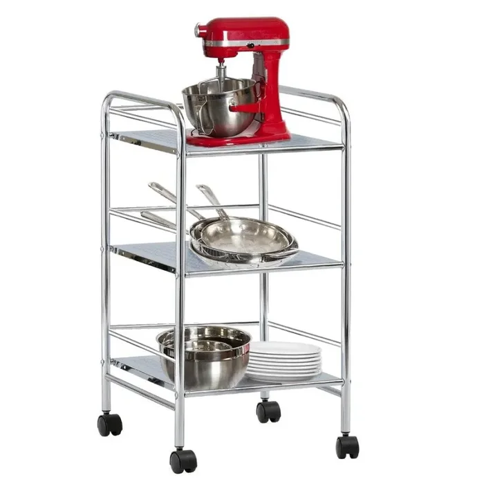 Carrello Portaoggetti da Cucina 40x35x75 cm 3 Livelli con Ruote Metallico Vendita calda online - immagine 3