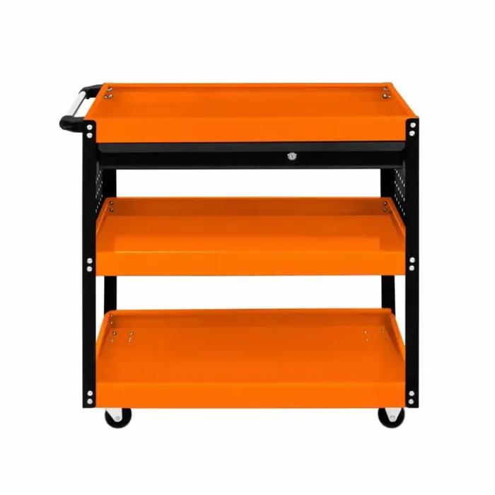 Carrello Portautensili per Officine 3 Ripiani 81,4x79x36,4 cm in Acciaio Arancione Vendita online - immagine 3