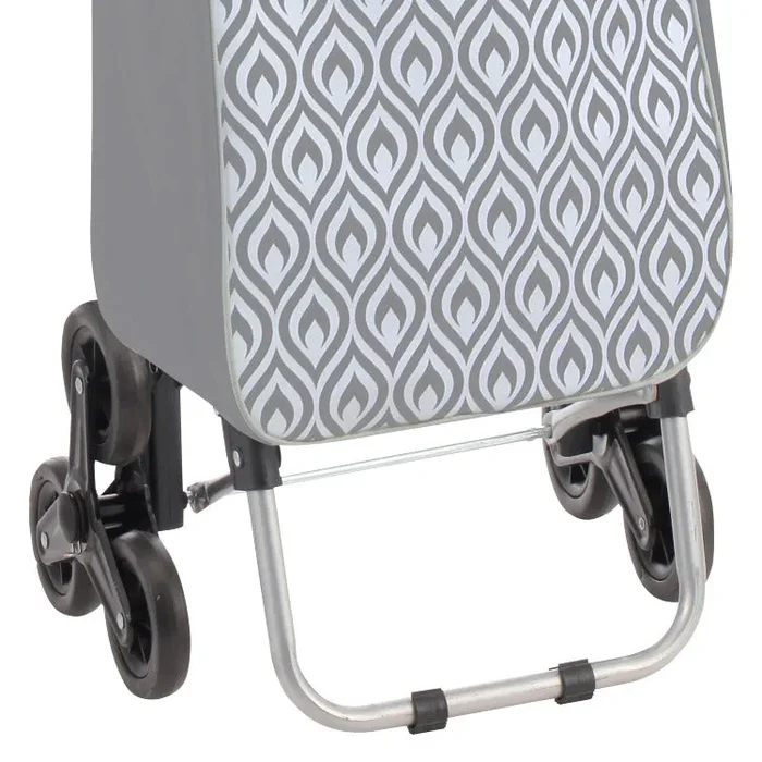 Carrello Trolley Pieghevole per la Spesa 6 Ruote per Scale in Acciaio Sofia Grigio - immagine 3