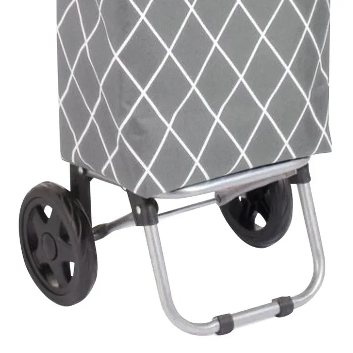 Carrello Trolley Pieghevole per la Spesa in Acciaio Susanna Grigio - immagine 3