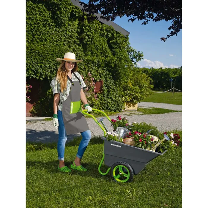 Carriola da Giardino 110L 120x59xH53cm Rama Barrow Grigio e Verde - immagine 2