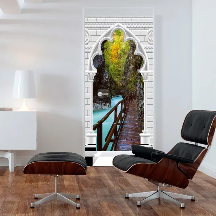 Carta Da Parati Fotomurale Per Porta – Arch And Wooden Path I 100x210cm Erroi