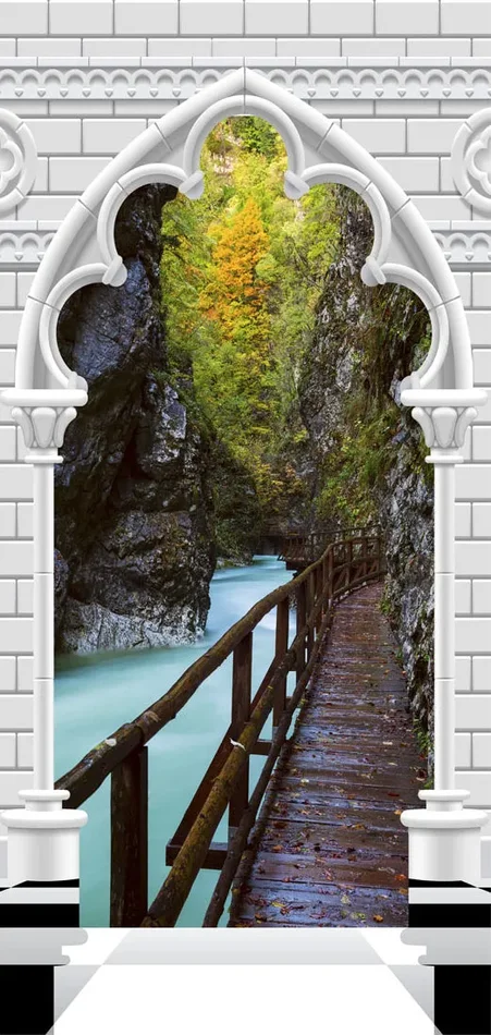 Carta Da Parati Fotomurale Per Porta – Arch And Wooden Path I 70x210cm Erroi Vendita online - immagine 2