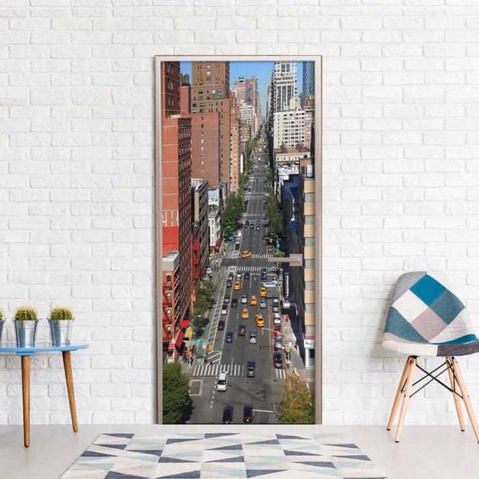 Carta Da Parati Fotomurale Per Porta – City Life 80x210cm Erroi