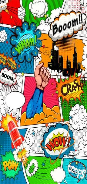 Carta Da Parati Fotomurale Per Porta – Comic World 100x210cm Erroi - immagine 2