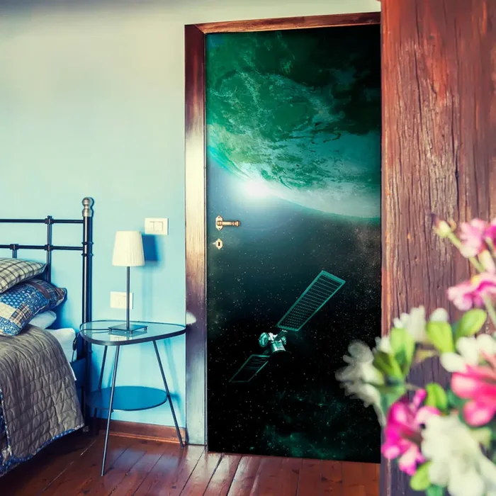 Carta Da Parati Fotomurale Per Porta – Green Galaxy 100x210cm Erroi