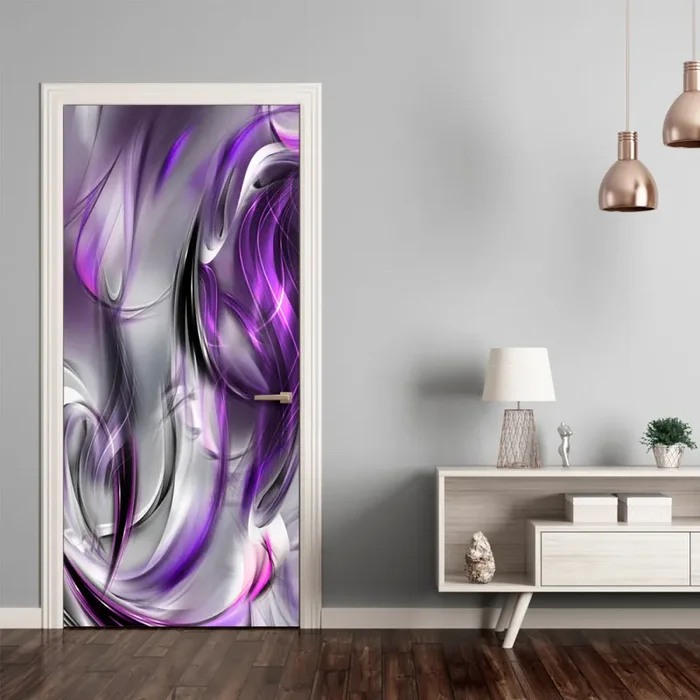 Carta Da Parati Fotomurale Per Porta – Purple Abstraction I 80x210cm Erroi