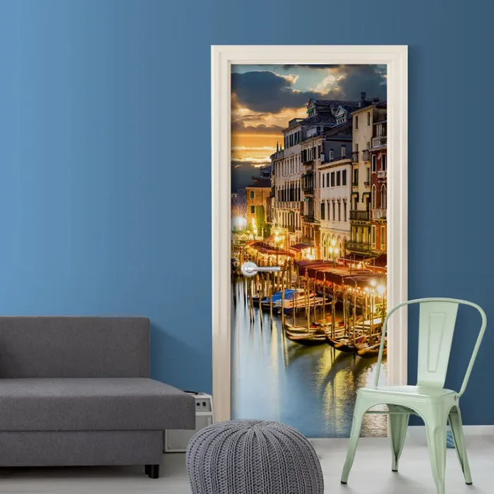 Carta Da Parati Fotomurale Per Porta – Venetian Harbour 90x210cm Erroi Fornitura