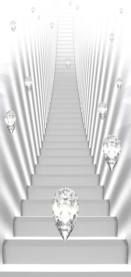 Carta Da Parati Fotomurale Per Porta – White Stairs And Jewels I 90x210cm Erroi Sconti - immagine 2