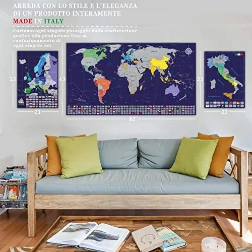 Cartlab poster mappa del mondo + Italia da grattare con bandiere – le… - immagine 2