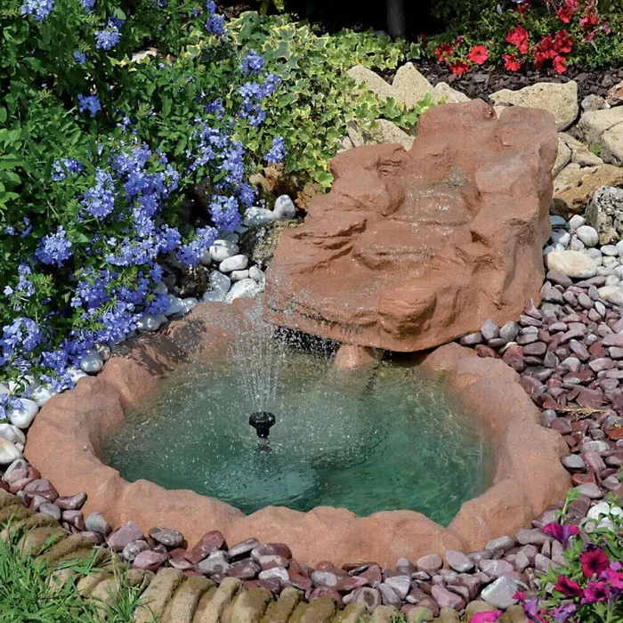 Cascata Artificiale Roccia da Giardino 180×120 cm in Vetroresina con Pompa