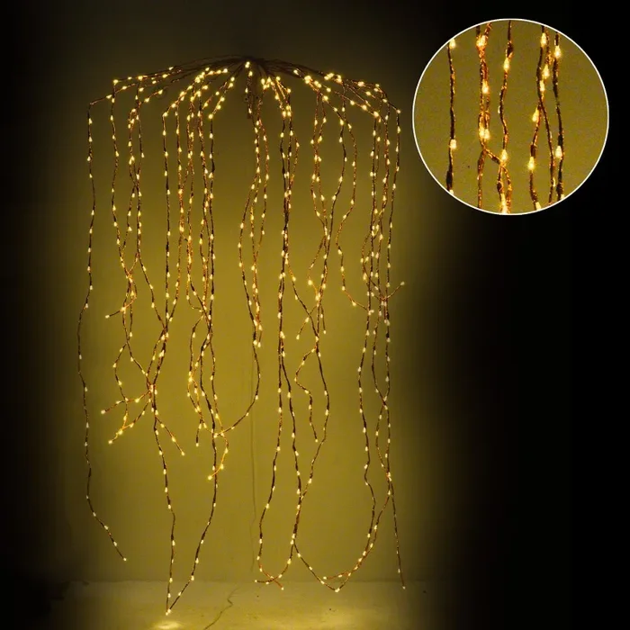 Cascata Luminosa 729 LED da Esterno cm Filo Rame