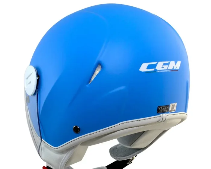 Casco Demi-Jet per Bambini Visiera Lunga CGM Magic Mono 205A Azzurro Opaco Varie Misure - immagine 3