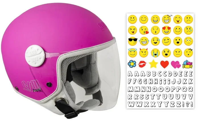 Casco Demi-Jet per Bambini Visiera Lunga CGM Varadero Smile 206S Fucsia Opaco