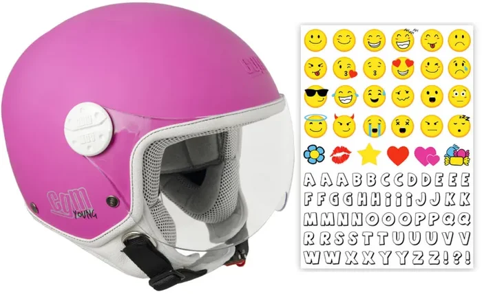 Casco Demi-Jet per Bambini Visiera Sagomata CGM Havana Smile 205S Fucsia Opaco