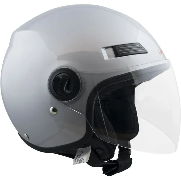 Casco Demi-Jet per Scooter Visiera Lunga SKA-P 1LH Urban Silver Metal Varie Misure