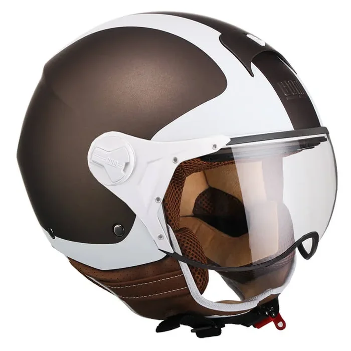 Casco Demi-Jet per Scooter Visiera Sagomata CGM Positano 107V Marrone Opaco Varie Misure