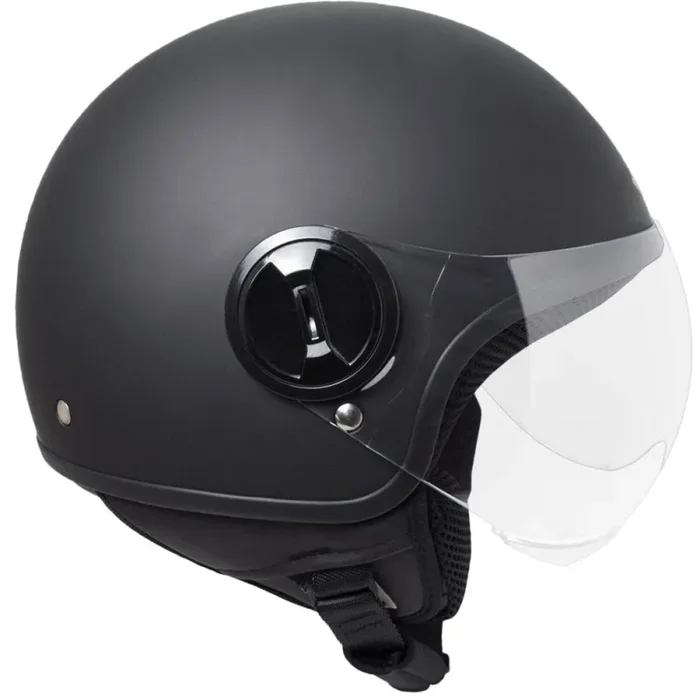 Casco Demi-Jet per Scooter Visiera Sagomata SKA-P 1 WH Wolli Nero Gommato
