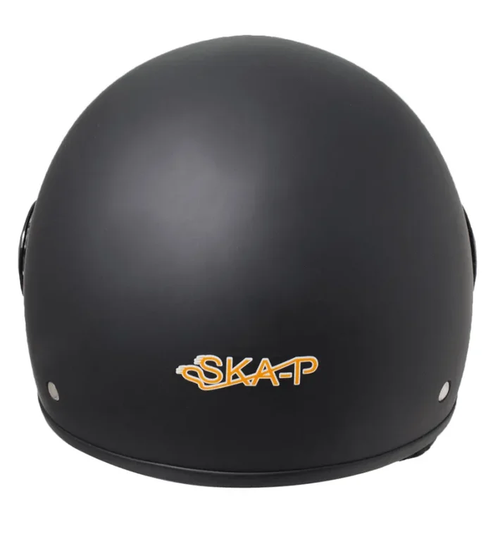 Casco Demi-Jet per Scooter Visiera Sagomata SKA-P 1 WH Wolli Nero Gommato - immagine 3