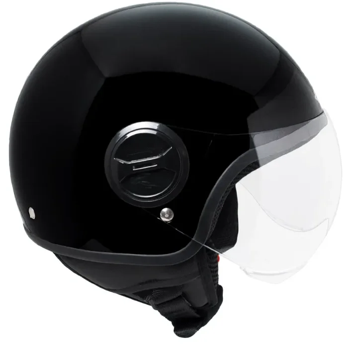 Casco Demi-Jet per Scooter Visiera Sagomata SKA-P 1 WH Wolli Nero Metal