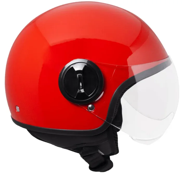 Casco Demi-Jet per Scooter Visiera Sagomata SKA-P 1 WH Wolli Rosso Metal