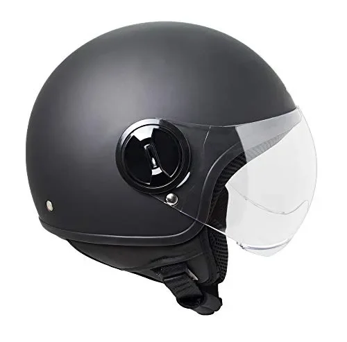 Casco demi jet SKA-P 1WH WOLLI Nero gommato, M