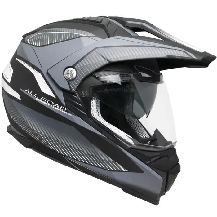 Casco Integrale per Moto Cross con Frontino CGM Forward 606G Titanium Opaco Varie Misure