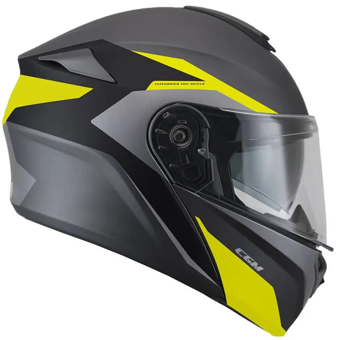 Casco Integrale per Scooter Visiera Lunga CGM Dresda 508G Giallo Fluo Opaco Varie Misure