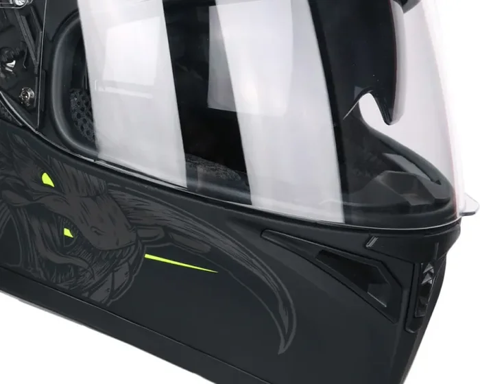 Casco Integrale per Scooter Visiera Lunga CGM Indian 316S Giallo Fluo Opaco Varie Misure - immagine 2