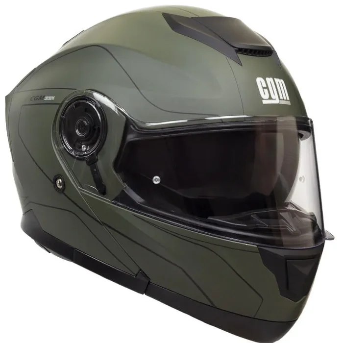 Casco Integrale per Scooter Visiera Lunga CGM Kyoto 506G Verde Opaco Varie Misure