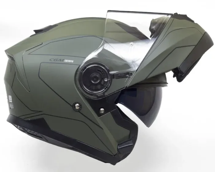 Casco Integrale per Scooter Visiera Lunga CGM Kyoto 506G Verde Opaco Varie Misure - immagine 2