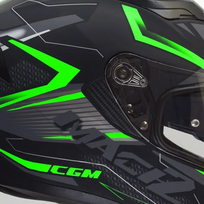 Casco Integrale per Scooter Visiera Lunga CGM Tampere Mach 2 316G Verde Fluo Opaco Varie Misure - immagine 2