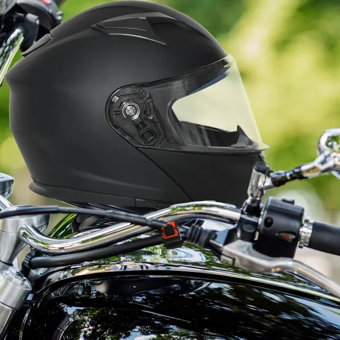 Casco Integrale per Scooter Visiera Lunga Nero Varie Misure - immagine 2