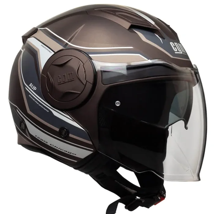 Casco Jet per Scooter Visiera Lunga CGM Chicago 129G Marrone Opaco Varie Misure