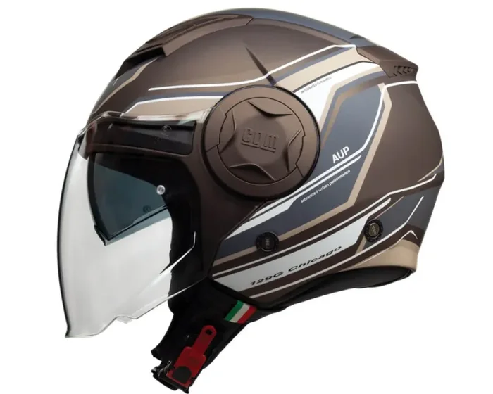 Casco Jet per Scooter Visiera Lunga CGM Chicago 129G Marrone Opaco Varie Misure - immagine 2