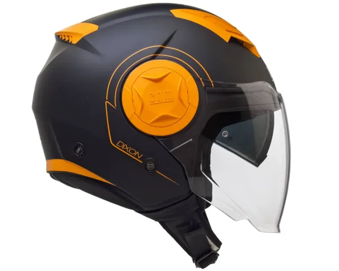 Casco Jet per Scooter Visiera Lunga CGM Dixon 129S Arancione Fluo Opaco Varie Misure - immagine 2