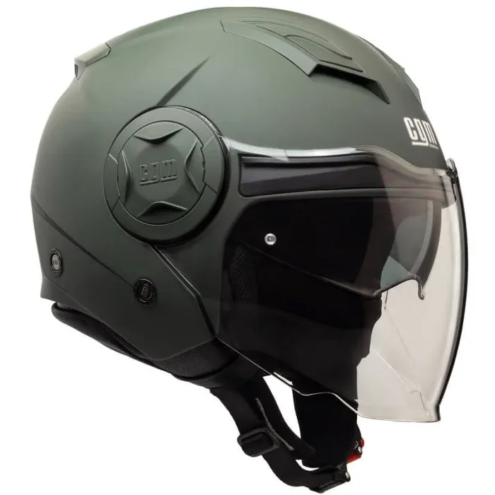 Casco Jet per Scooter Visiera Lunga CGM Illinois 129A Verde Opaco Varie Misure