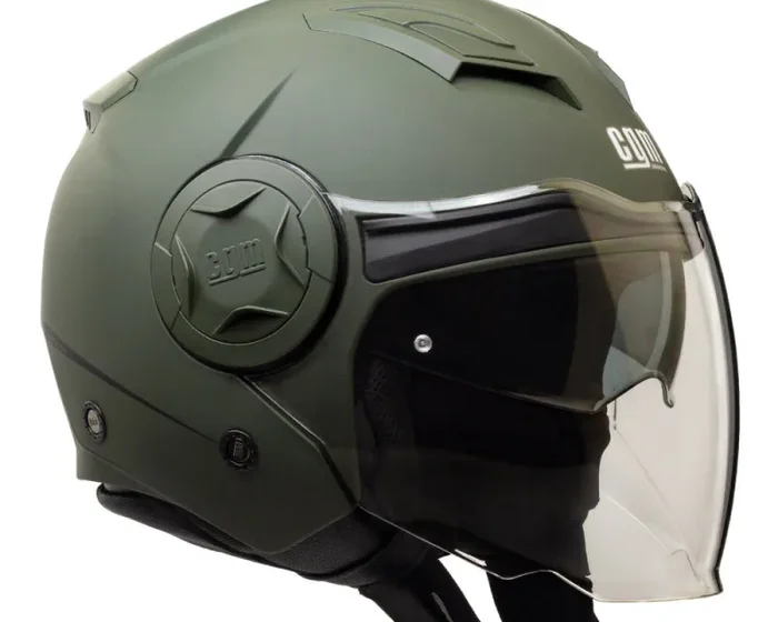 Casco Jet per Scooter Visiera Lunga CGM Illinois 129A Verde Opaco Varie Misure - immagine 2